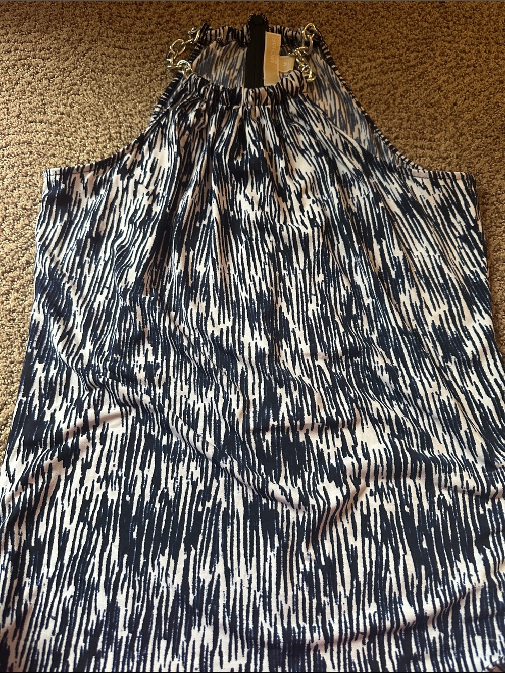 MICHAEL Michael Kors Navy & White Halter-Style Printed Camisole